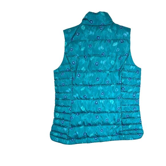Lands’ End Blue Floral Packable Puffer Vest Women’s S — Après-Ski - Picture 3 of 8